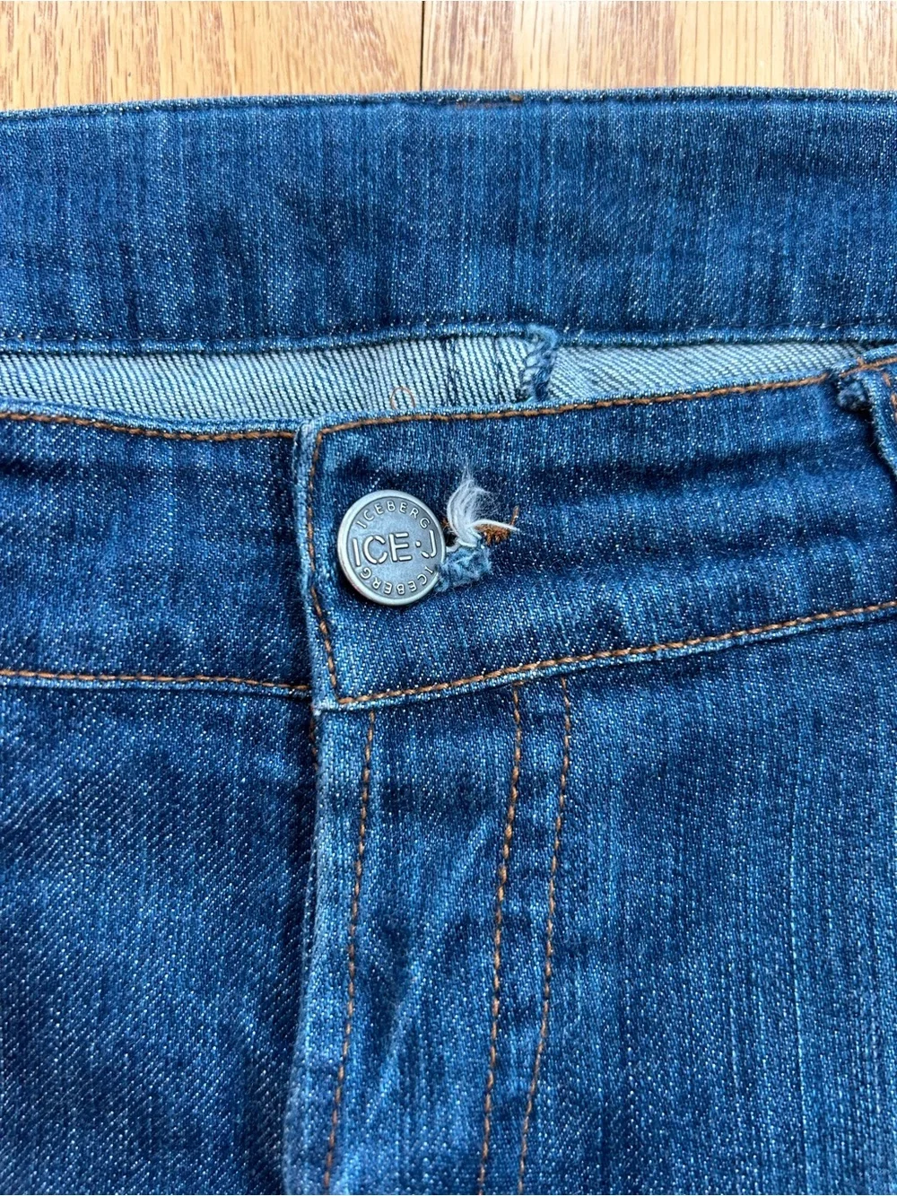 Vintage Iceberg ICE Space Embroidered Jeans Mens 36x34 (Tag 32) Y2K Italy Blue